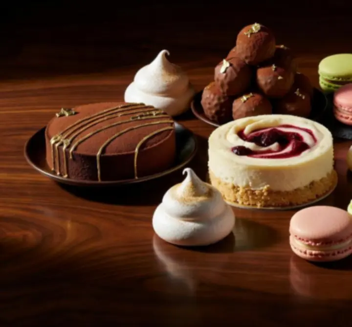Artistic dessert selection with chocolate and citrus notes at Au Ssiezen.