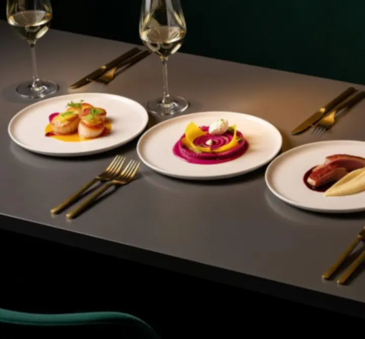 An array of chef-crafted signature dishes and wine pairings at Au Ssiezen.